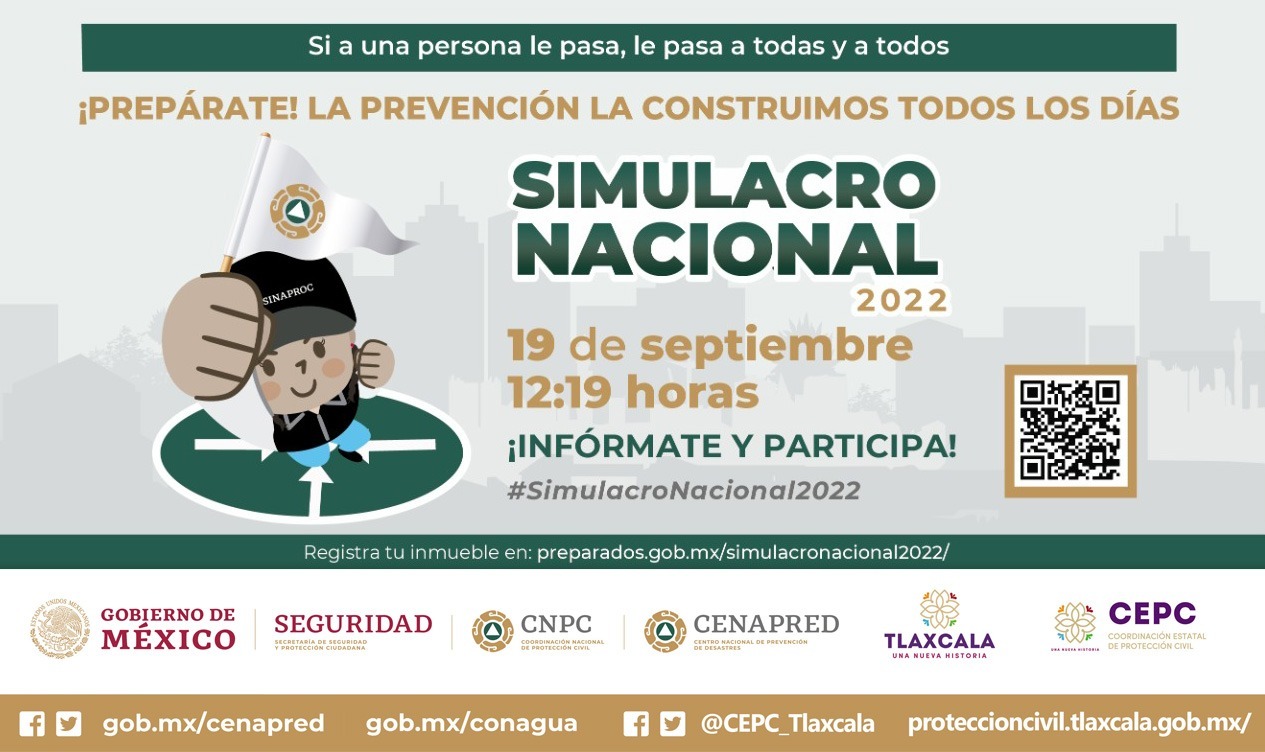 Tlaxcala preparado para el Simulacro Nacional 2022
